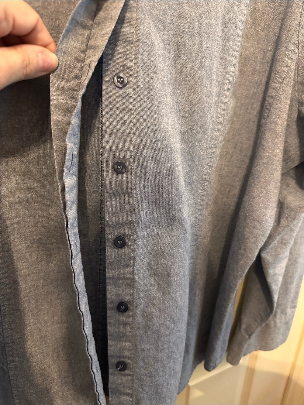 Ashley Stewart Denim Button-Down Shirt. EUC - Picture 5 of 5